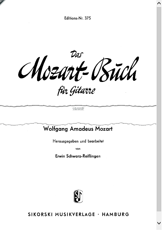 the mozart book gitarre noten wolfgang amadeus mozart