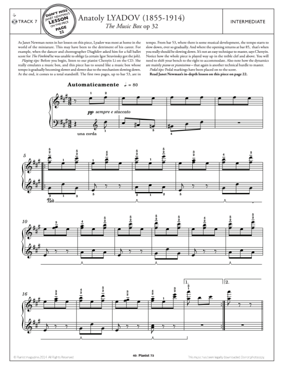 the music box, op.32 klavier solo anatoly lyadov