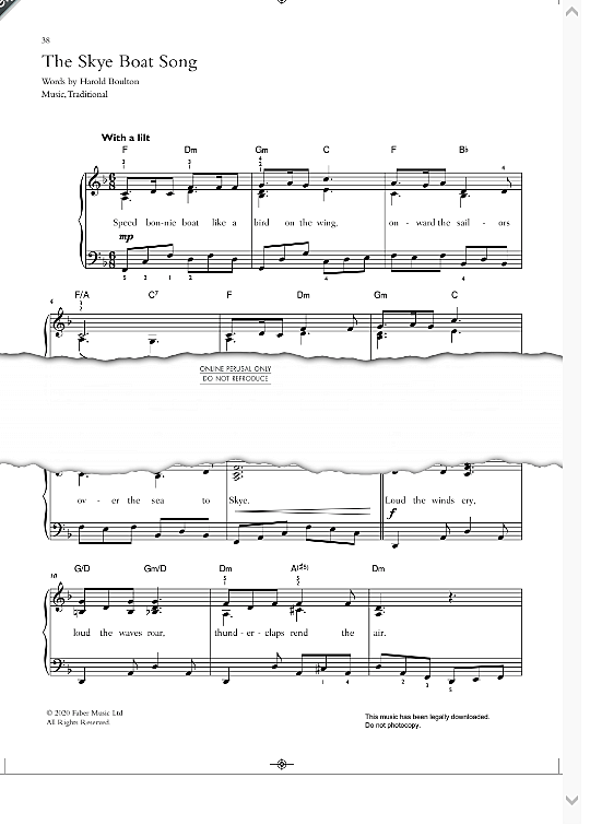 the skye boat song klavier einfach traditional