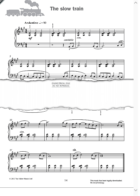 the slow train from improve your sight reading! a piece a week piano grade 3  klavier solo paul harris