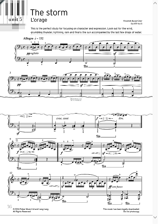 the storm l'orage op. 109, no.13 klavier solo johann friedrich burgmueller