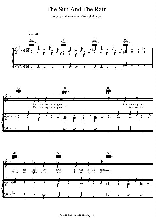 the sun and the rain klavier gesang & gitarre madness