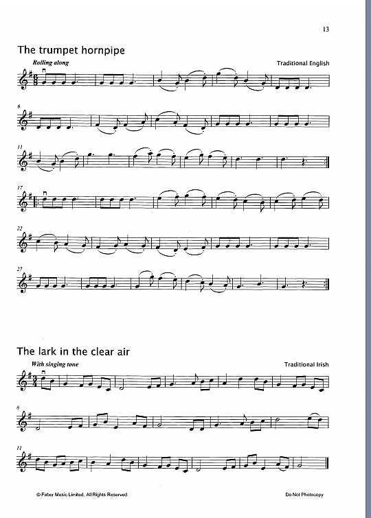 the trumpet hornpipe/the lark in the clear air/staten island/grimstock/the girl i left behind me solo 1 st. daryl runswick