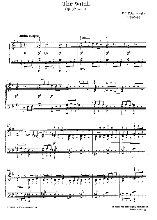 the witch op. 39 no. 20 klavier solo piort illyich tchaikovsky