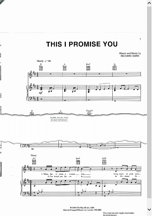 this i promise you klavier gesang & gitarre *nsync