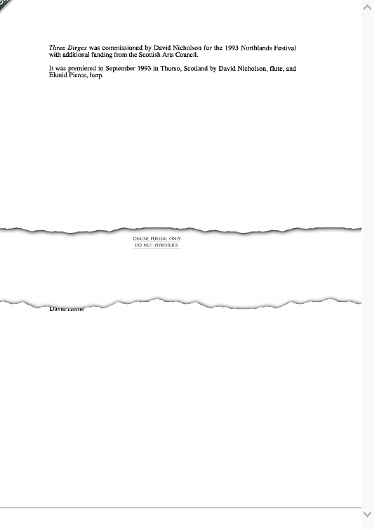 three dirges melodieinstr. & begleitung david horne