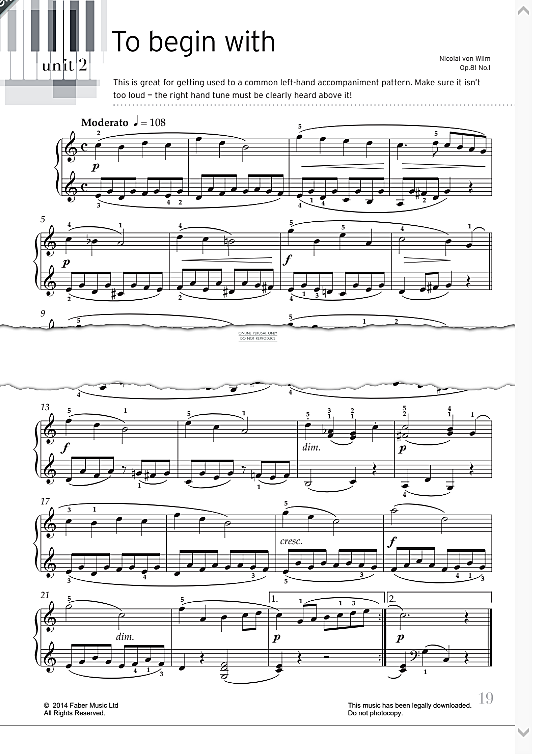 to begin with op. 81 no.1 klavier solo nicolai von wilm