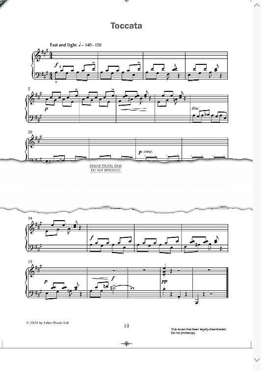 toccata from improve your sight reading! a piece a week piano grade 6  klavier solo paul harris