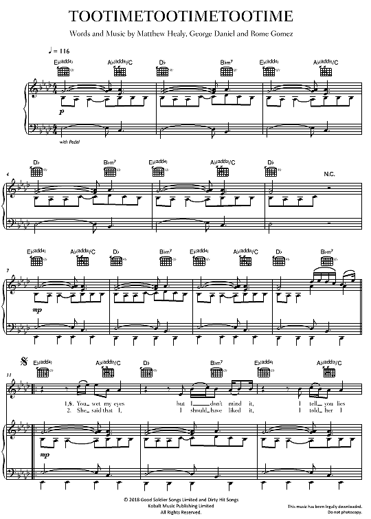tootimetootime klavier gesang & gitarre the 1975