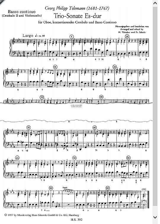 trio sonata instrumental parts georg philipp telemann