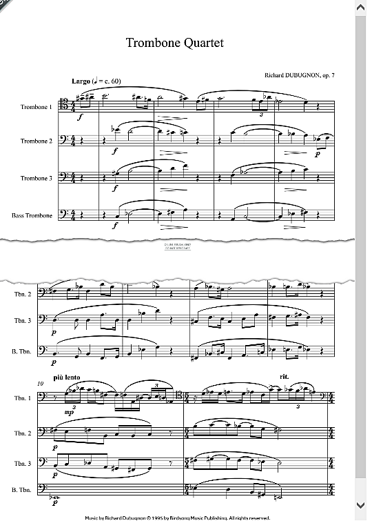 trombone quartet quartett 4 st. richard dubugnon