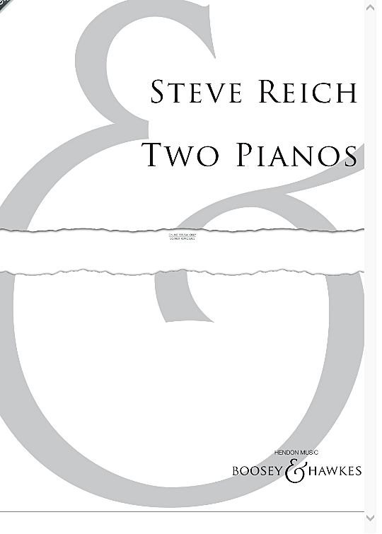 two pianos klavier vierhndig steve reich