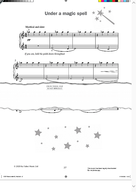 under a magic spell from improve your sight reading! a piece a week piano initial  klavier solo paul harris