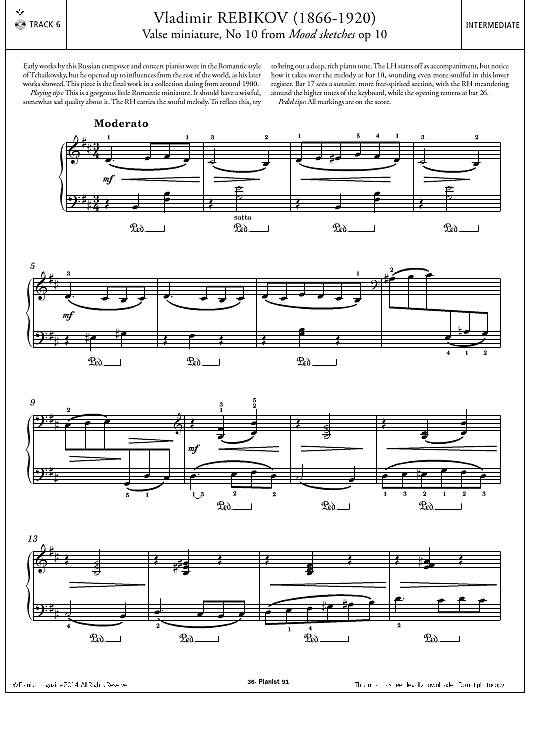 valse miniature op.10 no.10 klavier solo vladimir rebikov