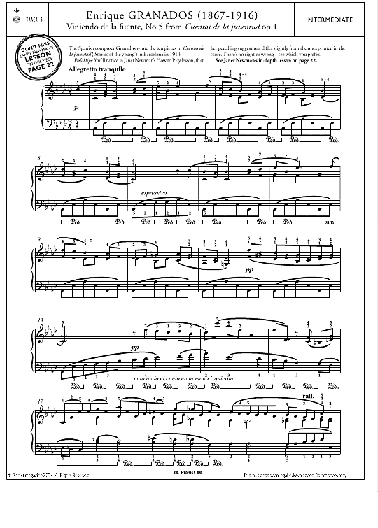 vidiendo de la fuenta, no.5 from cuentos de la juventud op.1 klavier solo enrique granados
