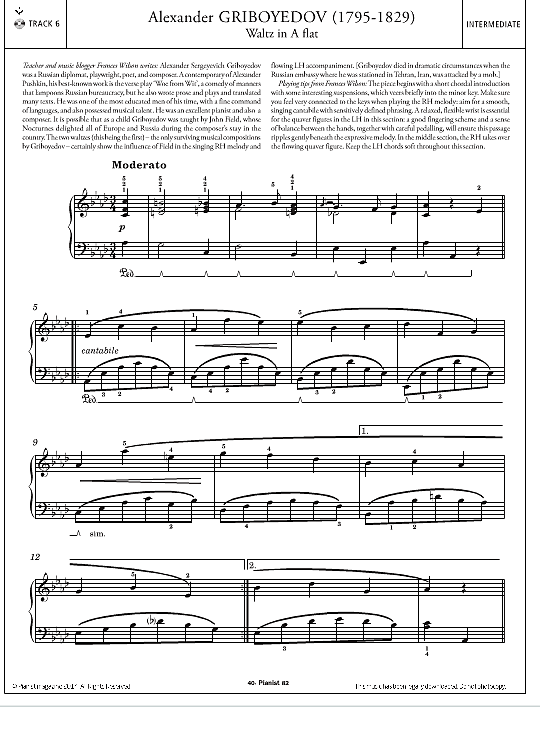 waltz in a flat klavier solo alexander griboyedov
