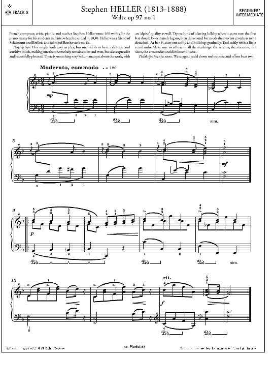 waltz op.97, no.1 klavier solo stephen heller