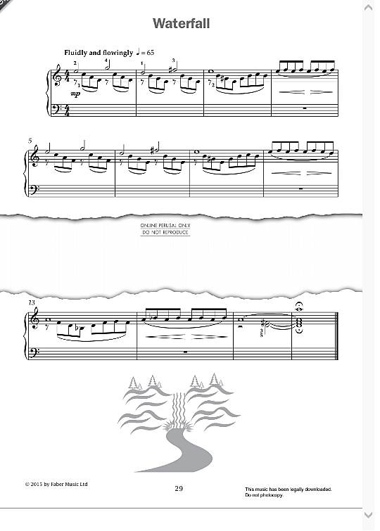 waterfall from improve your sight reading! a piece a week piano grade 2  klavier solo paul harris