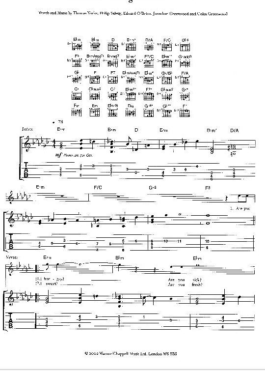 we suck young blood gitarre tab radiohead