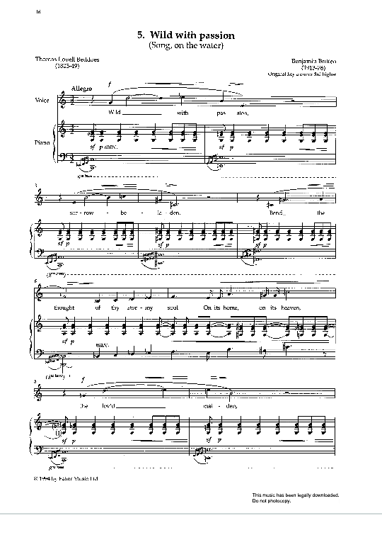 wild with passion from the red cockatoo & other songs  klavier & gesang benjamin britten