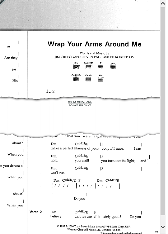 wrap your arms around me songbook mit akkorden barenaked ladies