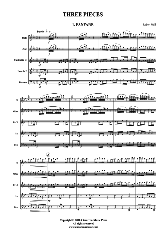 1. Fanfare 2. Andante 3. Danza (Holzbl auml ser-Quintett) (Quintett (Holzbl ser)) von Robert Wall
