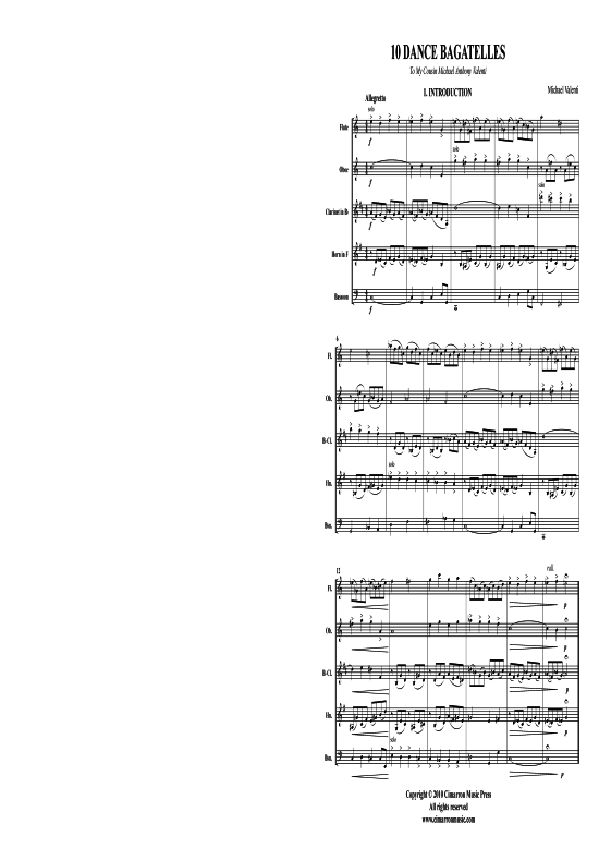 10 Dance Bagatelles (Holzbl auml ser-Quintett) (Quintett (Holzbl ser)) von Michael Valenti