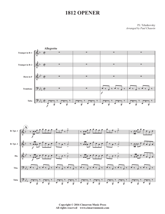 1812 Opener (Blechbl auml serquintett) (Quintett (Blech Brass)) von Peter Tchaikovsky