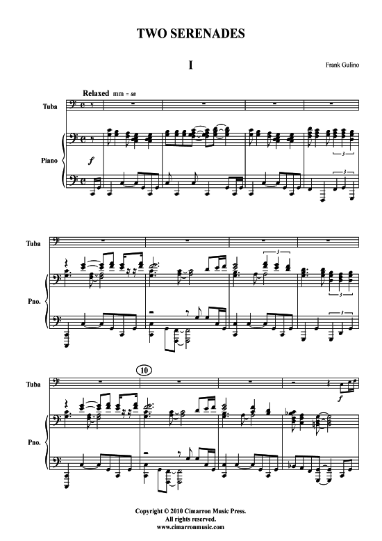 2 Serenades (Tuba + Klavier) (Klavier  Tuba) von Frank Gulino