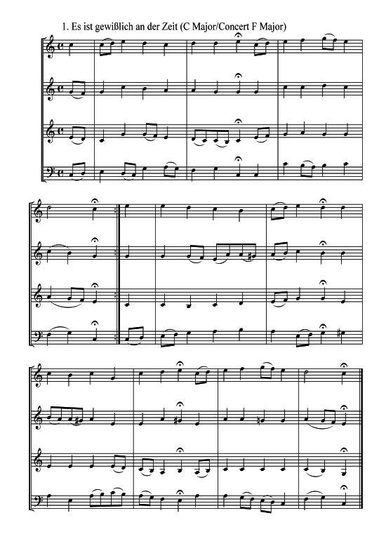 24 Chor auml le (Hornquartett) (Quartett (Horn)) von J. S. Bach