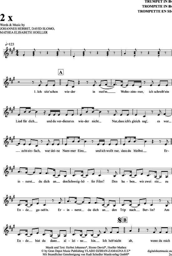 2x (Trompete in B) (Trompete) von Mathea