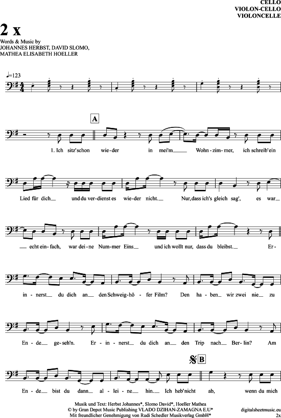 2x (Violoncello) (Violoncello) von Mathea