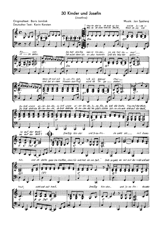 30 Kinder und Josefin (Klavier Solo mit unterlegtem Text) (Klavier Solo) von 1973