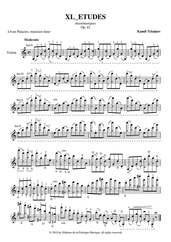 40 tudes for Violin (Geige Solo) (Violine) von Kamil Tchalaev