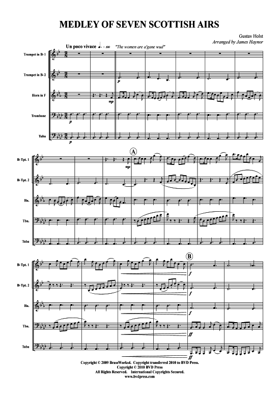 7 Scottish Airs (Blechbl serquintett) (Quintett (Blech Brass)) von Gustav Holst