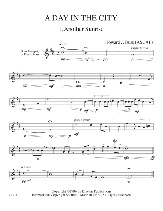 A Day in the City (Horn Solo) (Horn in F) von Howard J. Buss