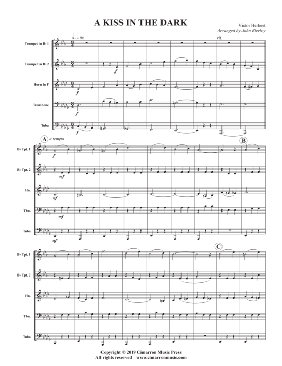 A Kiss in the Dark (Blechbl auml ser Quintett) (Quintett (Blech Brass)) von Victor Herbert