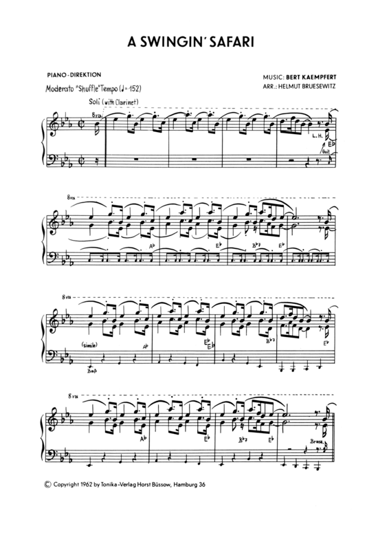 A Swingin Safari (Salonorchester) (Combo (Salonorchester)) von Bert Kaempfert (1962)