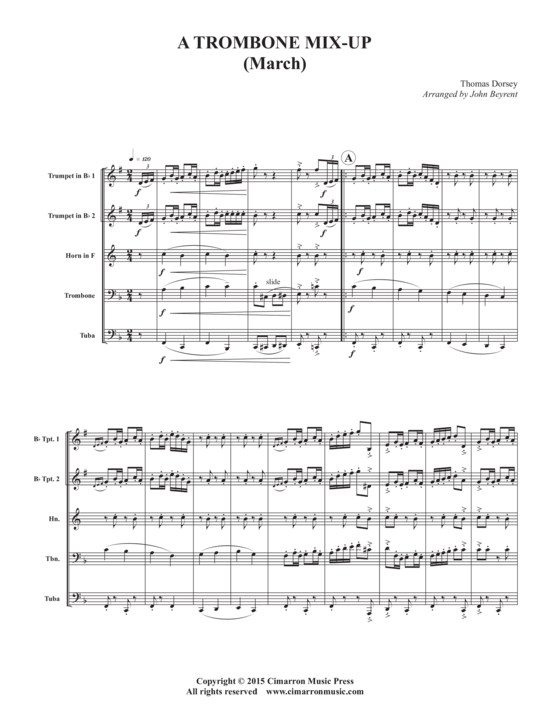 A Trombone Mix-Up (Blechbl auml serquintett) (Quintett (Blech Brass)) von Thomas Dorsey