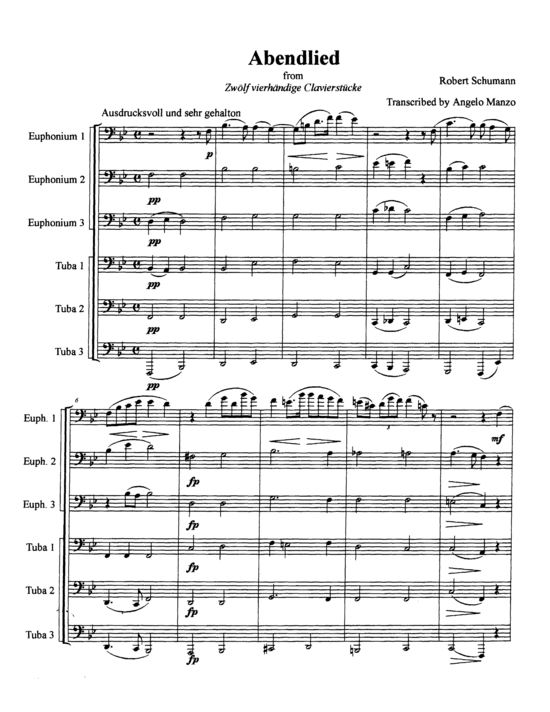 Abendlied (Tuba Ensemble EEETTT) (Ensemble (Blechbl ser)) von Robert Schumann