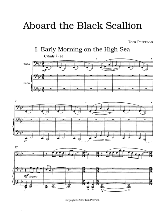 Aboard the Black Scallion (Tuba + Klavier) (Klavier  Tuba) von Tom Peterson