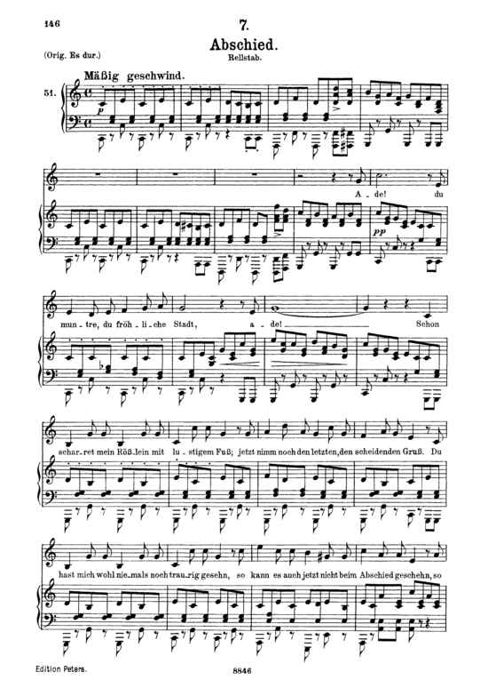 Abschied D.957-7 (Schwanengesang) (Gesang mittel + Klavier) (Klavier  Gesang mittel) von Schubert Franz