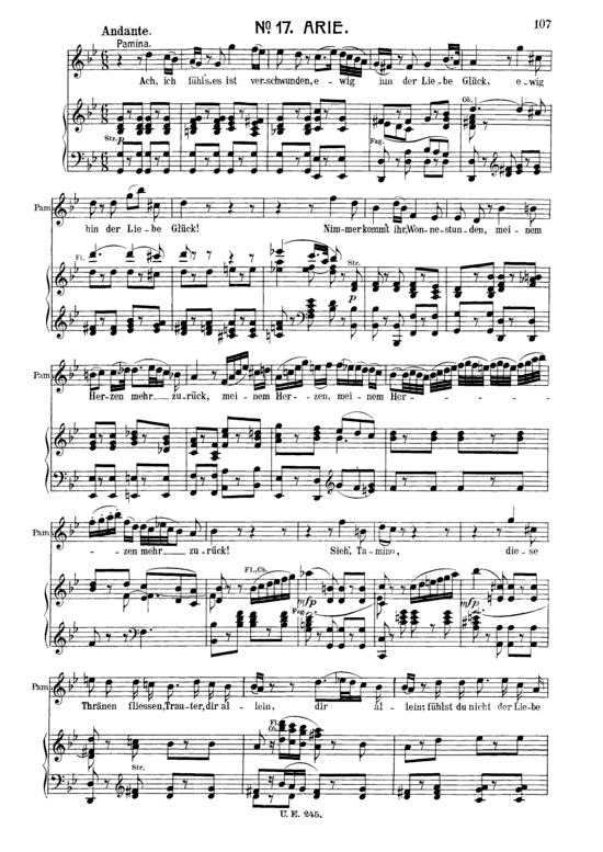 Ach ich f hl s es ist verschwunden (Klavier + Sopran Solo) (Klavier  Sopran) von W. A. Mozart (K.620)