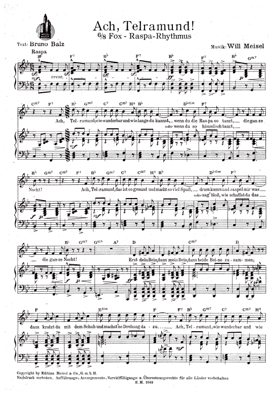 Ach Telramund (Klavier + Gesang) (Klavier Gesang  Gitarre) von 6-8 Fox