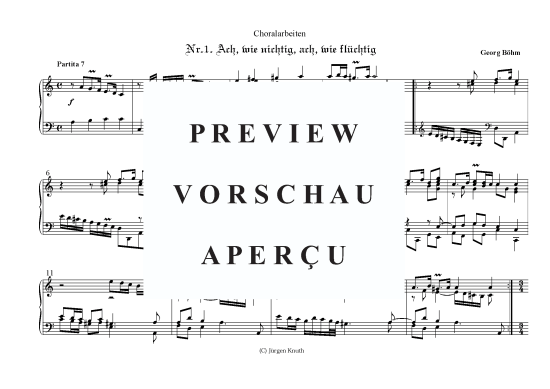 Ach wie nichtig ach wie fl chtig (Partita7+8) (Orgel Solo) (Orgel Solo) von Georg B hm (1661-1733)