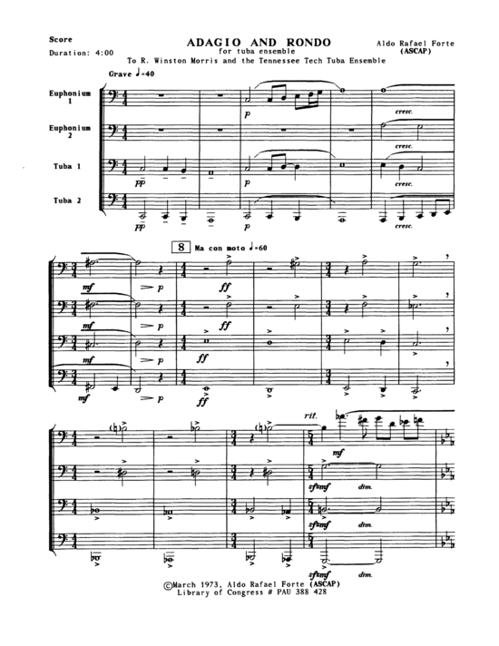 Adagio and Rondo (Tuba Quartett EETT) (Quartett (Tuba)) von Aldo Forte