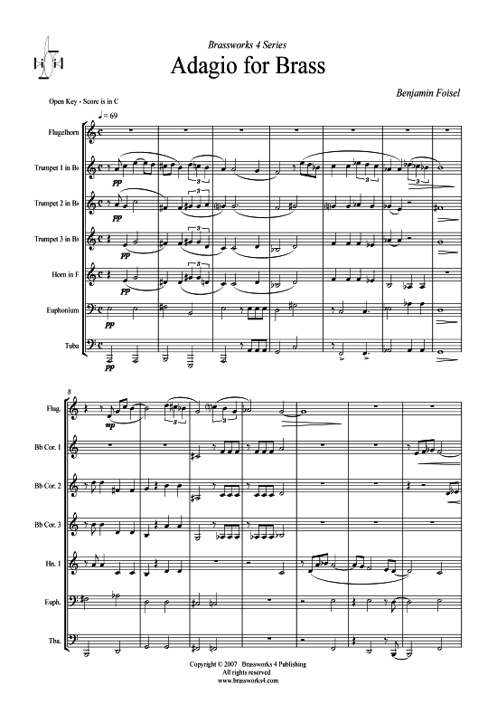 Adagio for Brass (Blechbl ser Septett) (Septett) von Benjamin Foisel