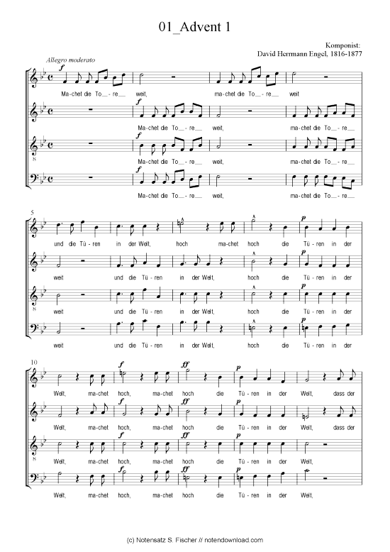 Advent 1 (Gemischter Chor) (Gemischter Chor) von David Herrmann Engel (1816-1877)