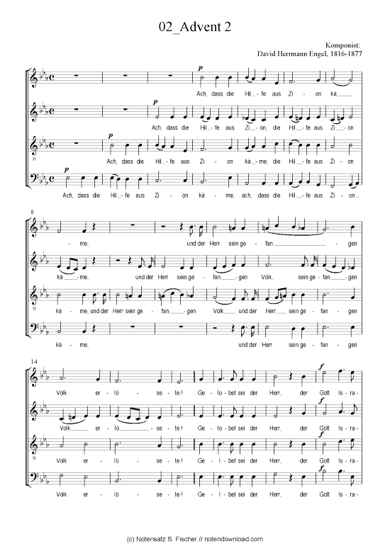 Advent 2 (Gemischter Chor) (Gemischter Chor) von David Herrmann Engel (1816-1877)