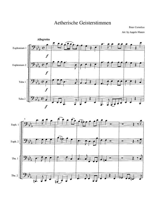 Aetherische Geisterstimmen (Tuba Quartett EETT) (Quartett (Tuba)) von Peter Cornelius